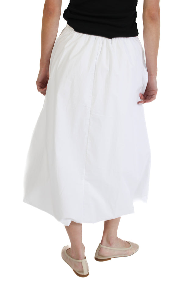 White Midi Balloon Skirt