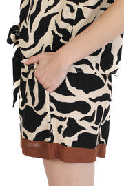 Patterned Paperbag Short
