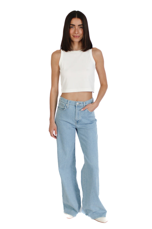 White Cropped Tank