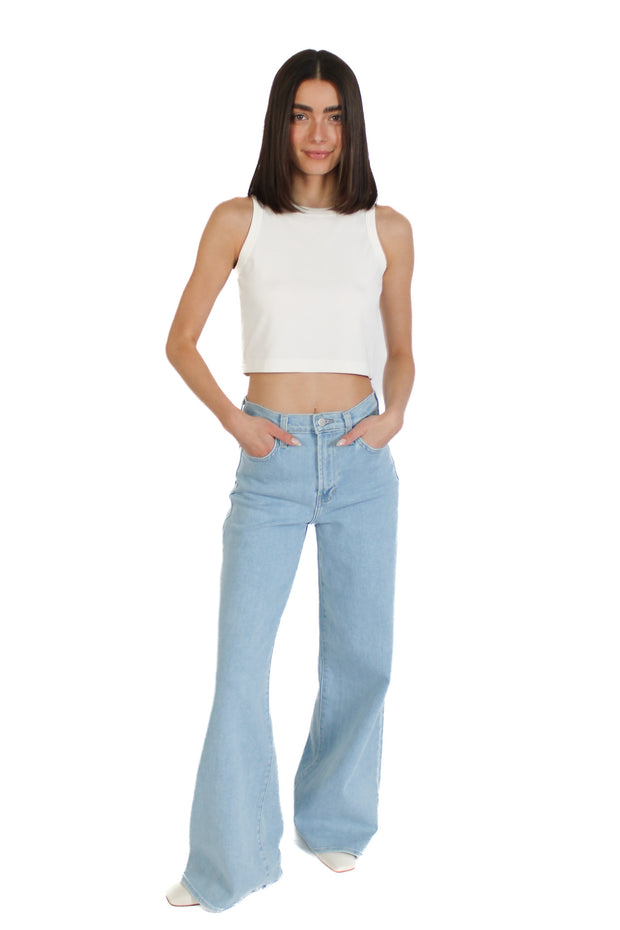 White Cropped Tank
