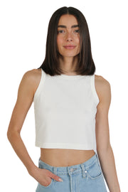 White Cropped Tank