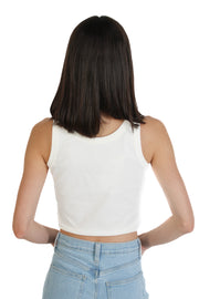 White Cropped Tank