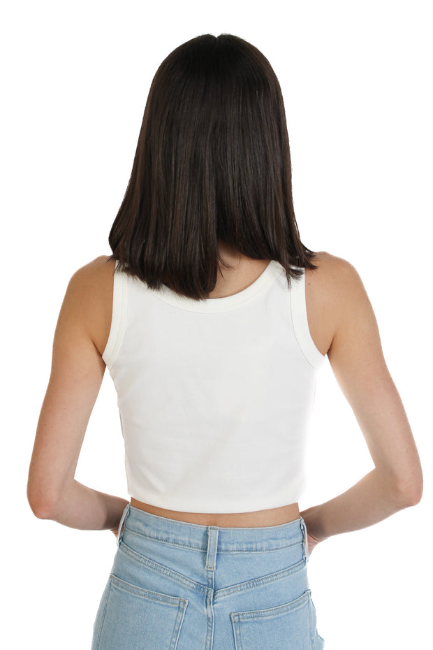 White Cropped Tank
