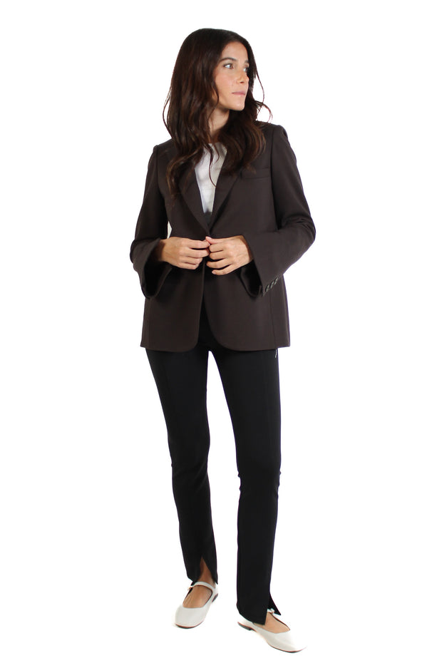 Brown Riri Ponte Zip Blazer