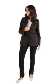 Brown Riri Ponte Zip Blazer