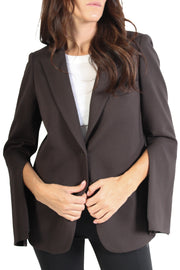 Brown Riri Ponte Zip Blazer