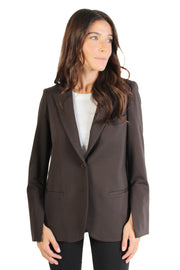 Brown Riri Ponte Zip Blazer