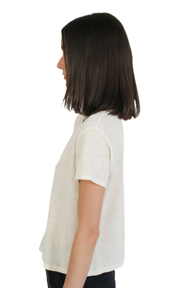 Amber Chalk Linen V-neck