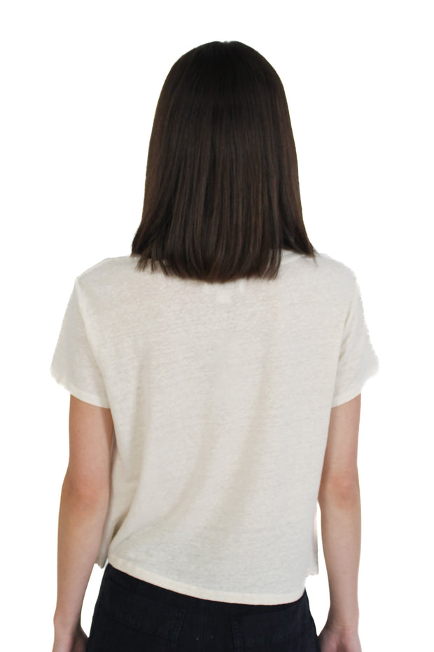 Amber Chalk Linen V-neck