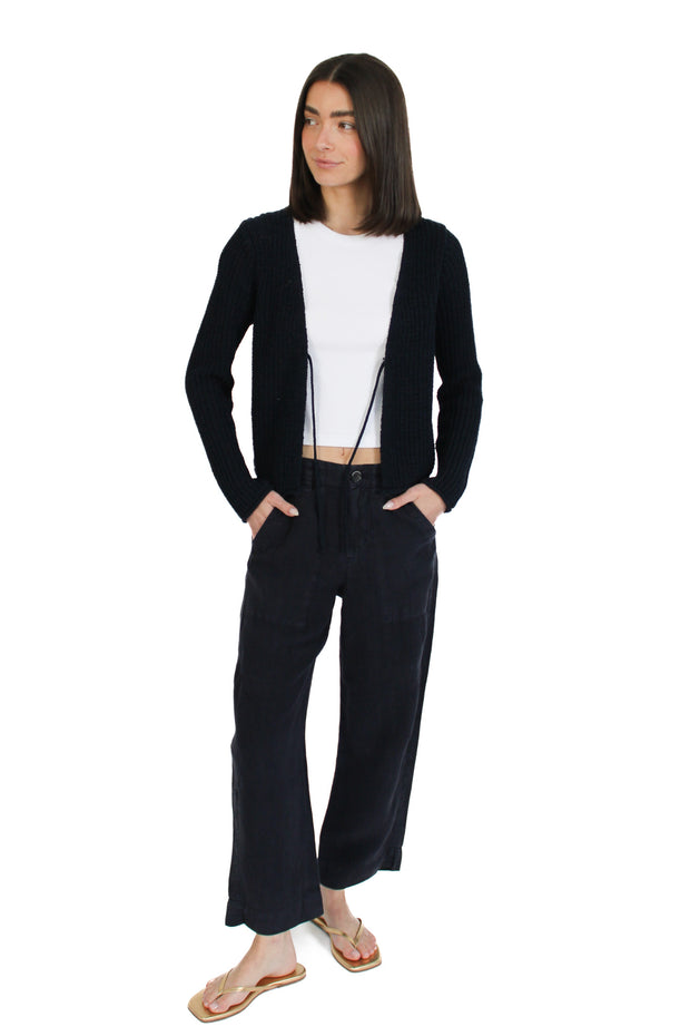 Issa Navy Linen Pant