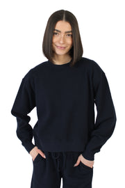 Navy Organic Fleece Pullover