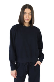 Navy Organic Fleece Pullover