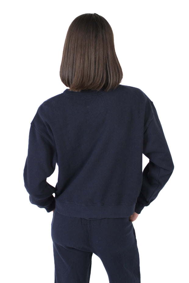 Navy Organic Fleece Pullover