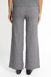 Grey Melange Knit Ankle Pant