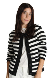 Chic Striped Sweater Jacket