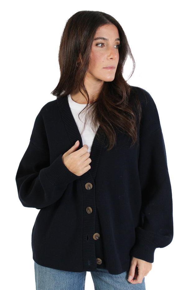 Navy Boyfriend Cardigan