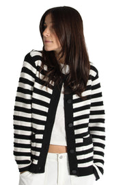 Chic Striped Sweater Jacket