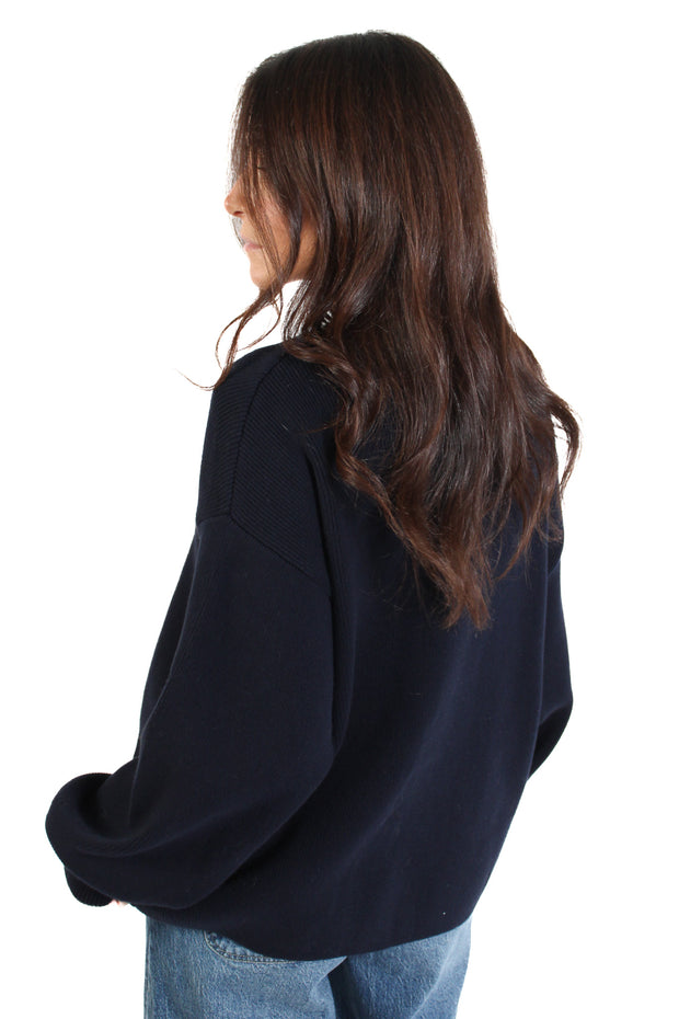 Navy Boyfriend Cardigan