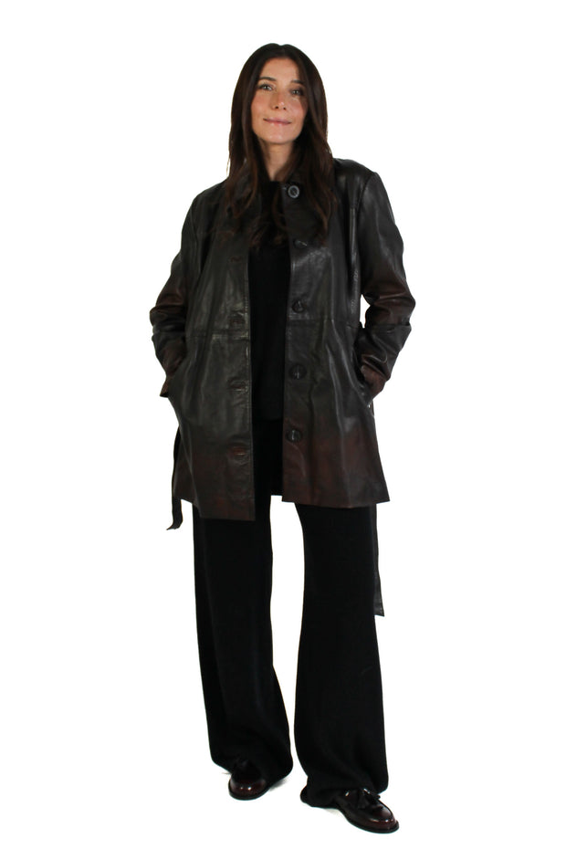 Marlowe Leather Trench Coat