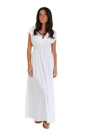 Cotton White Midi Dress