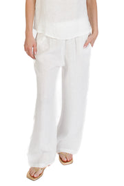 White High Waist Linen Pant