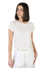 White Casey Linen T-shirt