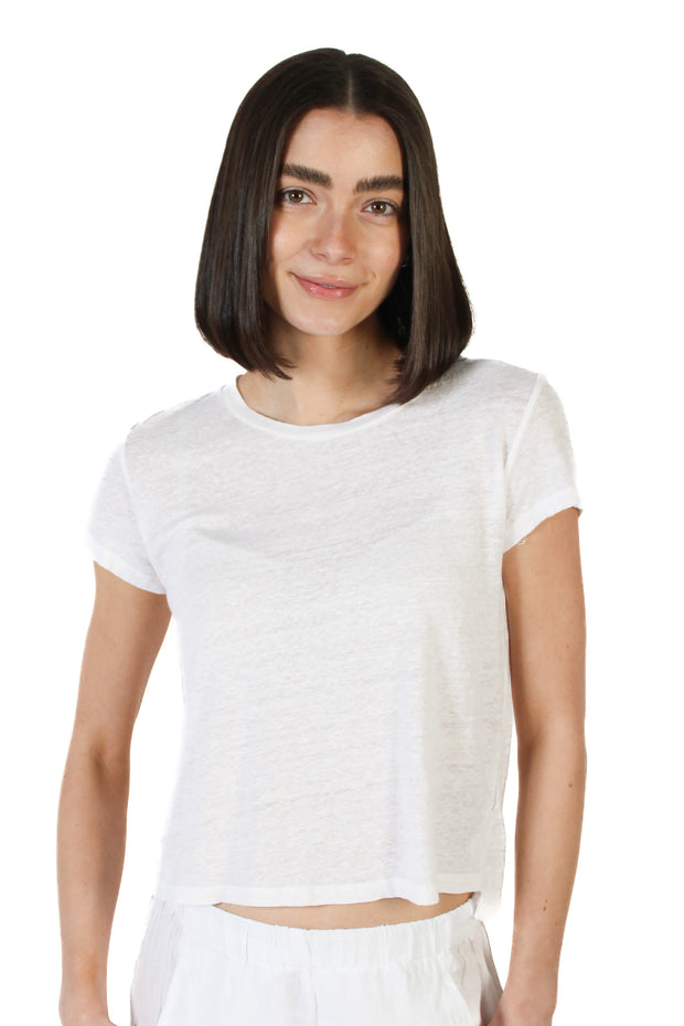 White Casey Linen T-shirt