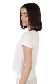 White Casey Linen T-shirt