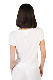 White Casey Linen T-shirt