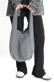 Dark Grey Knit Tote Bag