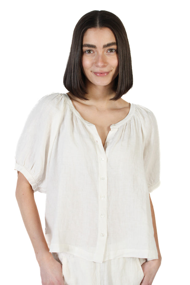 Emily Chalk Linen Top