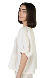 Emily Chalk Linen Top