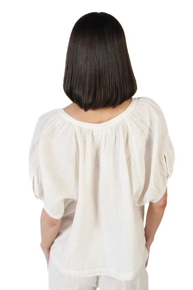 Emily Chalk Linen Top