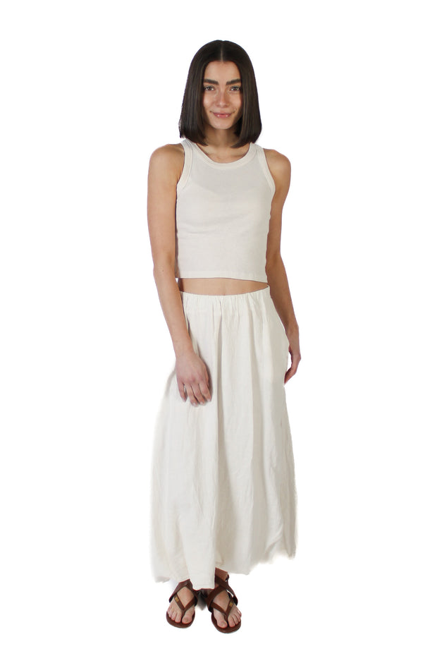 Rachelle Chalk Linen Skirt