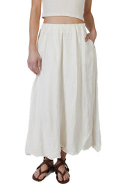 Rachelle Chalk Linen Skirt