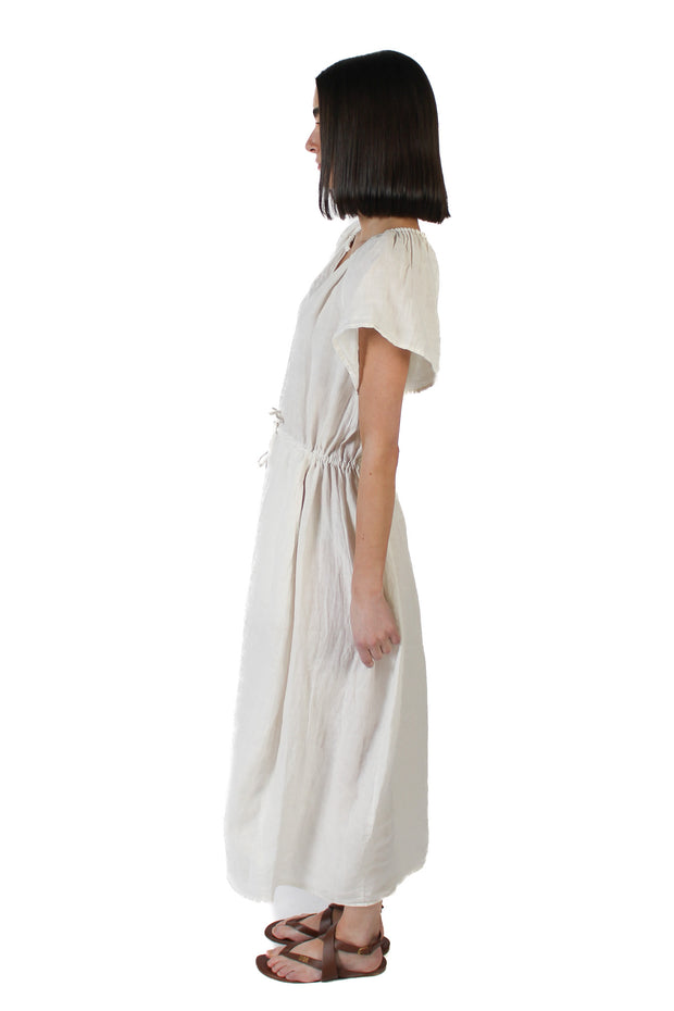linen dress bali Alila Smocked Linen Midi Dress