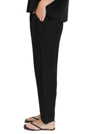 Black Linen Barrel Pant