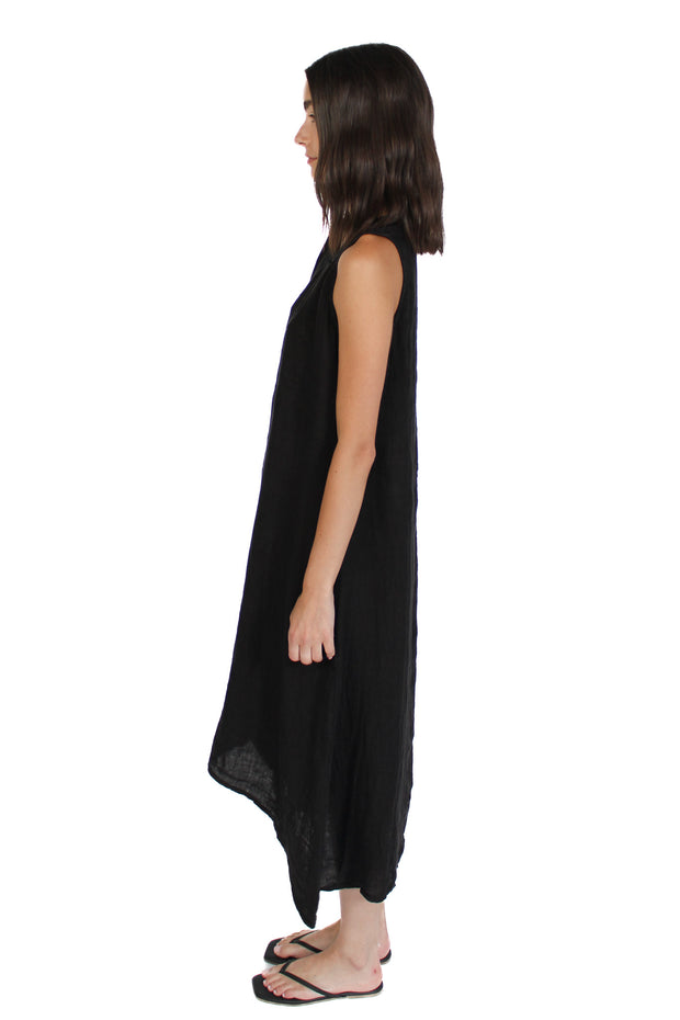 Black Maxi Linen Dress