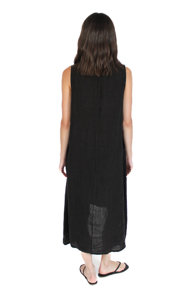 Black Maxi Linen Dress
