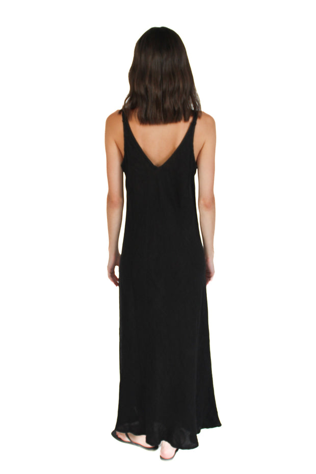 Black V-neck Dress