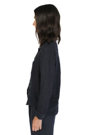 Navy Linen Blouse