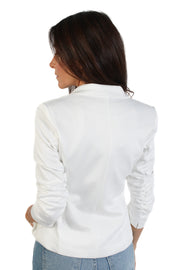 White Ruched Blazer