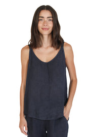 Navy Linen Tank