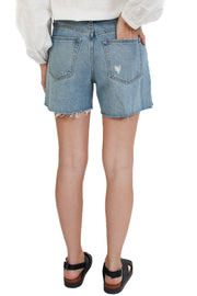 HR Side Slit Denim Shorts