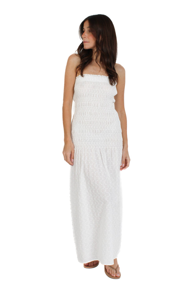 Daisy Strapless Eyelet Dress