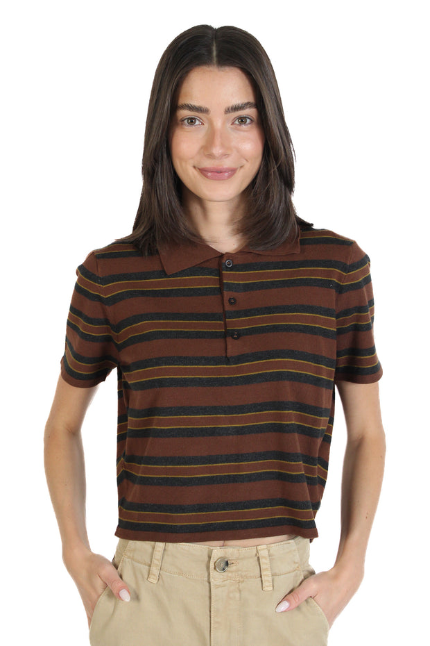 Sebastian Brown Stripe Polo