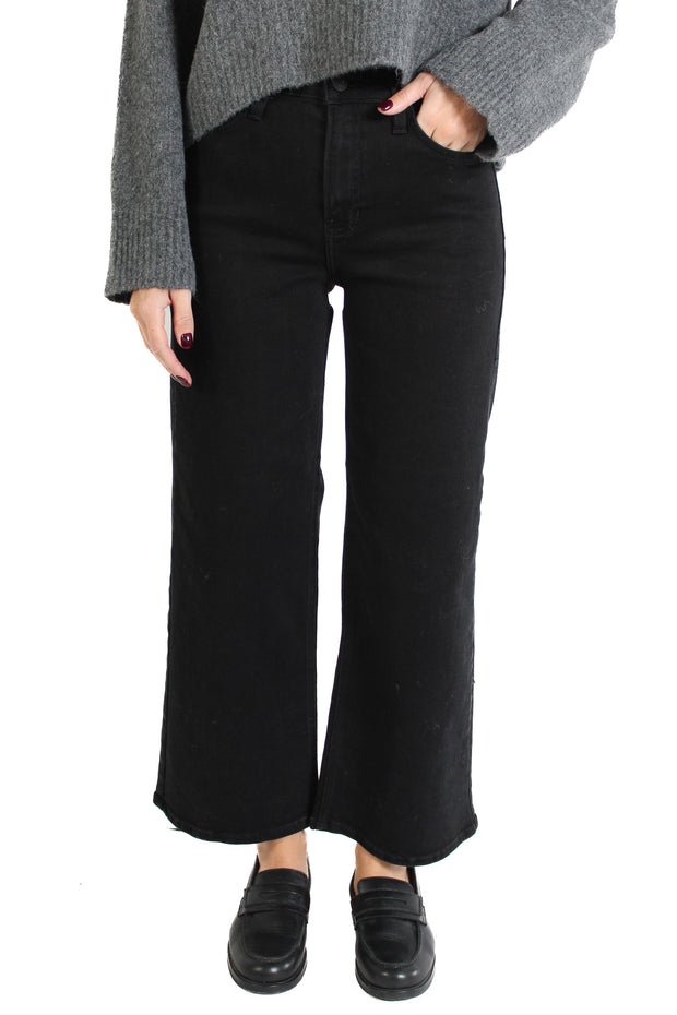 HR Wide Leg Black Denim