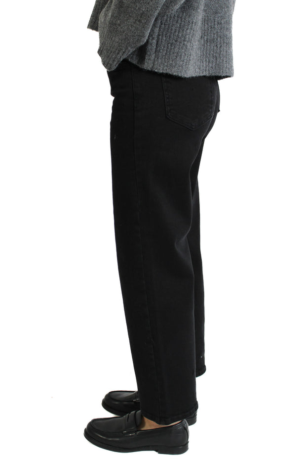 HR Wide Leg Black Denim