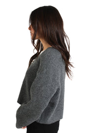 Dark Grey Etta V-Neck Sweater