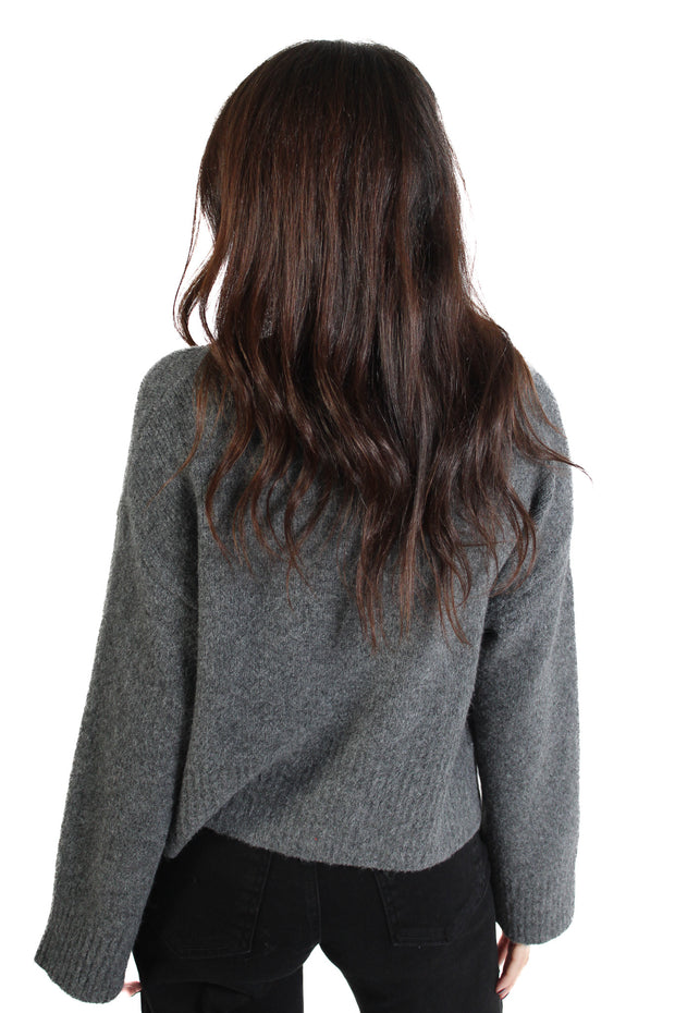 Dark Grey Etta V-Neck Sweater